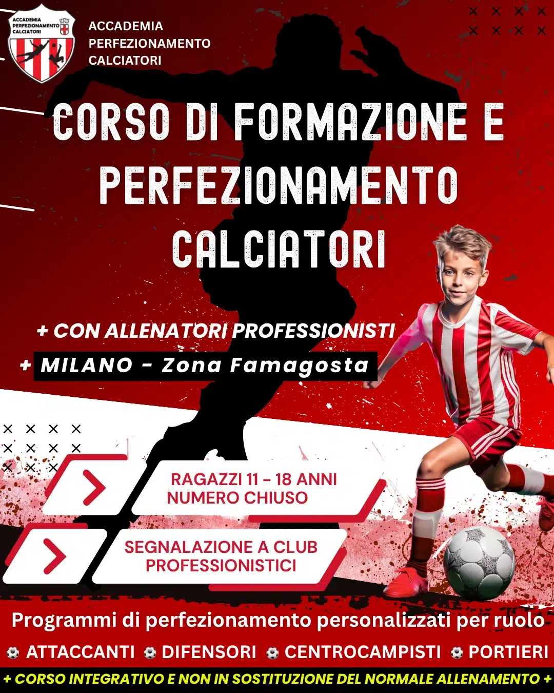 Milano corso perfezionamento calciatori